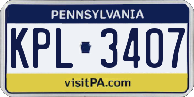 PA license plate KPL3407
