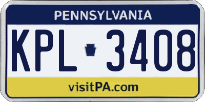 PA license plate KPL3408
