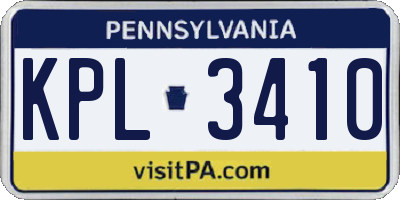 PA license plate KPL3410