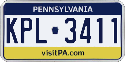 PA license plate KPL3411