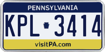 PA license plate KPL3414