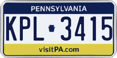 PA license plate KPL3415