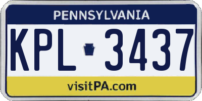 PA license plate KPL3437