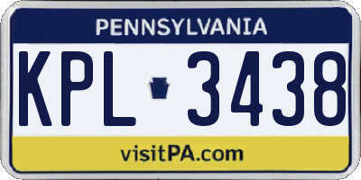 PA license plate KPL3438