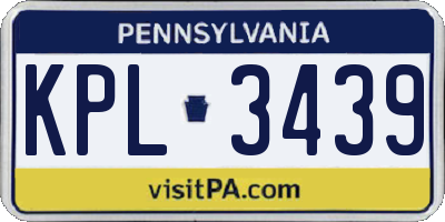 PA license plate KPL3439