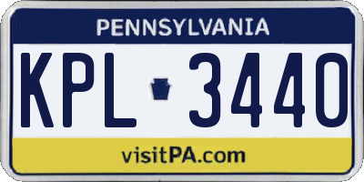 PA license plate KPL3440