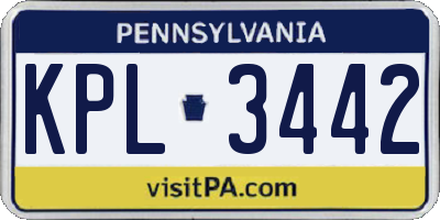 PA license plate KPL3442