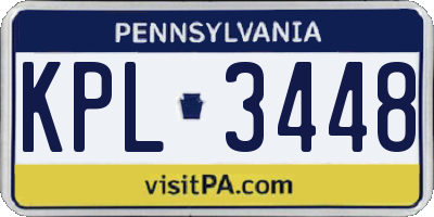 PA license plate KPL3448