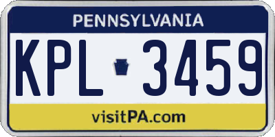 PA license plate KPL3459