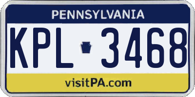 PA license plate KPL3468
