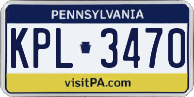 PA license plate KPL3470