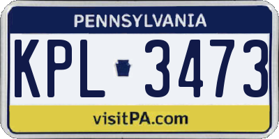 PA license plate KPL3473