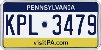 PA license plate KPL3479