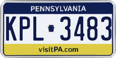 PA license plate KPL3483