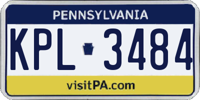 PA license plate KPL3484