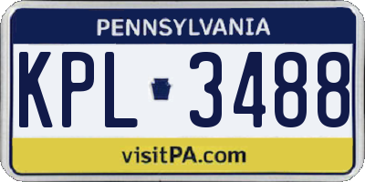 PA license plate KPL3488