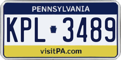 PA license plate KPL3489