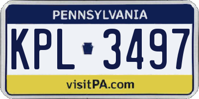PA license plate KPL3497