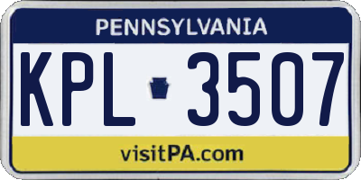 PA license plate KPL3507