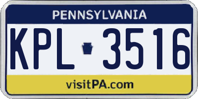 PA license plate KPL3516
