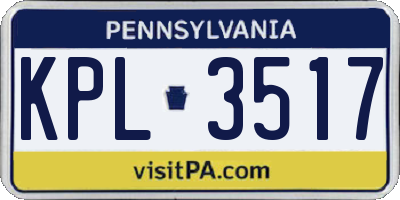 PA license plate KPL3517
