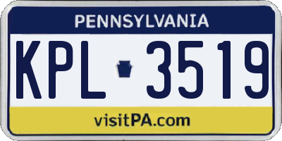 PA license plate KPL3519