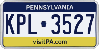 PA license plate KPL3527