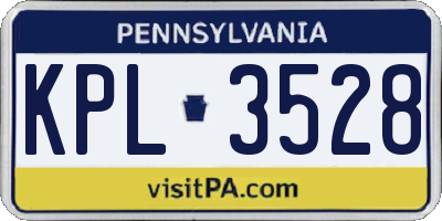PA license plate KPL3528