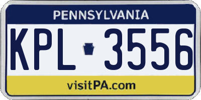 PA license plate KPL3556
