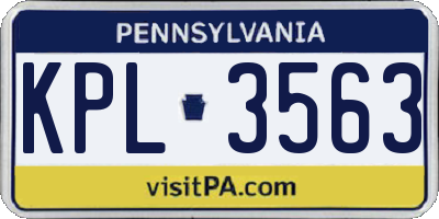 PA license plate KPL3563