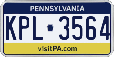PA license plate KPL3564