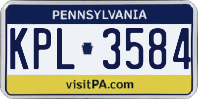 PA license plate KPL3584
