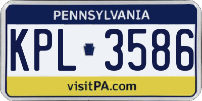 PA license plate KPL3586