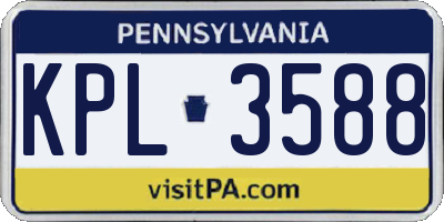 PA license plate KPL3588