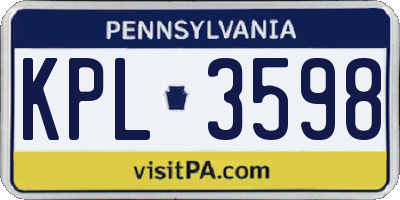 PA license plate KPL3598