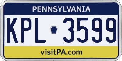 PA license plate KPL3599