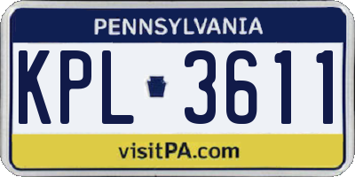PA license plate KPL3611