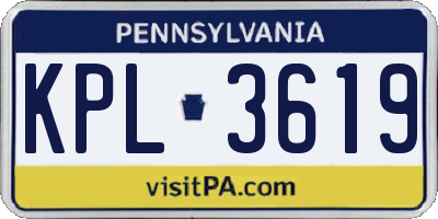 PA license plate KPL3619