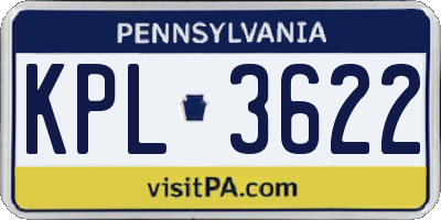 PA license plate KPL3622