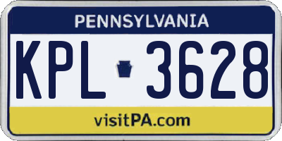 PA license plate KPL3628