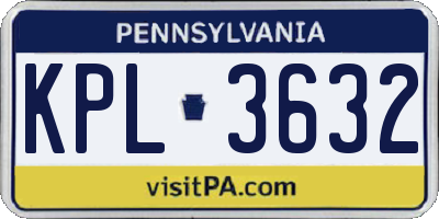PA license plate KPL3632