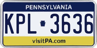 PA license plate KPL3636