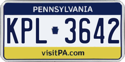 PA license plate KPL3642