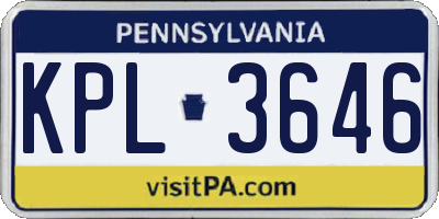 PA license plate KPL3646