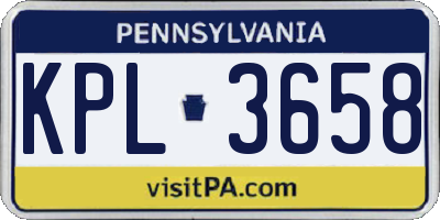 PA license plate KPL3658