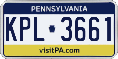 PA license plate KPL3661