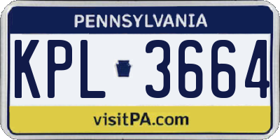 PA license plate KPL3664