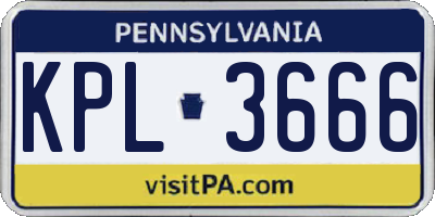 PA license plate KPL3666