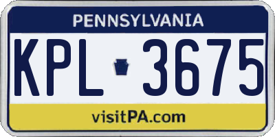 PA license plate KPL3675