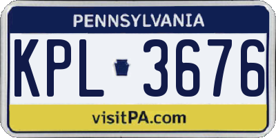 PA license plate KPL3676
